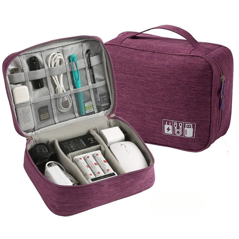 Cable Storage Bag Waterproof Digital Electronic Organizer Portable USB Data Line Charger Plug Storage Bag Travel Cable Organizer