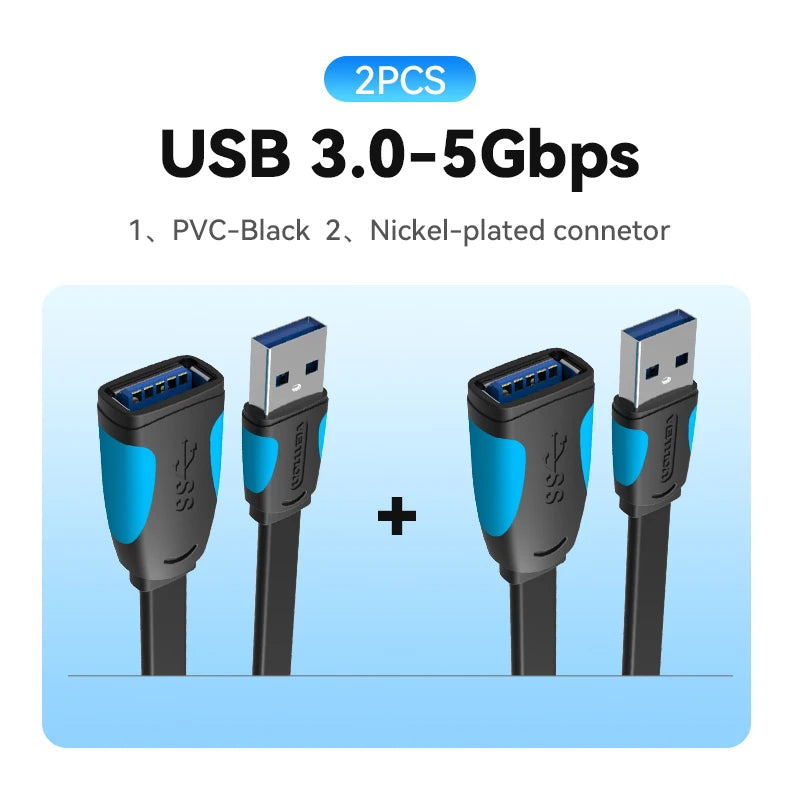 USB 3.0 Extension Cable USB 3.0 2.0 Cable Extender Data Cord for PC Smart TV Xbox One SSD Fast Speed USB Cable Extension
